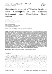 Mitigating the Impact of IoT Routing Attacks on Power Consumption in IoT Healthcare Environment using Convolutional Neural Network