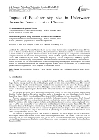Impact of Equalizer step size in Underwater Acoustic Communication Channel