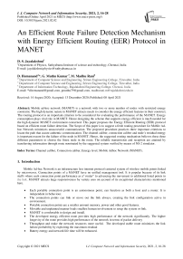 An Efficient Route Failure Detection Mechanism with Energy Efficient Routing (EER) Protocol in MANET