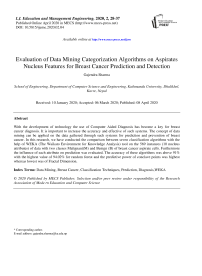 Evaluation of Data Mining Categorization Algorithms on Aspirates Nucleus Features for Breast Cancer Prediction and Detection