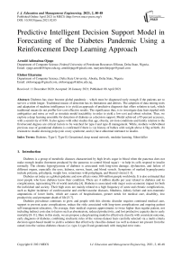 Predictive Intelligent Decision Support Model in Forecasting of the Diabetes Pandemic Using a Reinforcement Deep Learning Approach