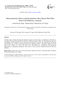 Heterostructure Silicon and Germanium Alloy Based Thin Film Solar Cell Efficiency Analysis