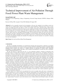 Technical Improvement of Air Pollution Through Fossil Power Plant Waste Management