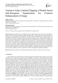 Variance Value Limited Clipping of Pentile based Sub-histogram Equalization for Contrast Enhancement of Image