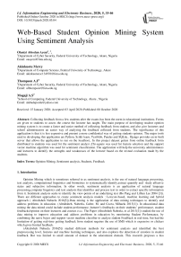 Web-Based Student Opinion Mining System Using Sentiment Analysis