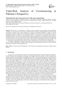 Value-Risk Analysis of Crowdsourcing in Pakistan’s Perspective