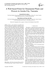 A Web-based Portal for Ornamental Plants and Flowers in Arusha City, Tanzania