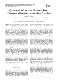 Quantum-dot Controlled Electronic Block Triggering a Quantum Computation Procedure