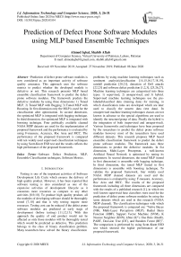 Prediction of Defect Prone Software Modules using MLP based Ensemble Techniques