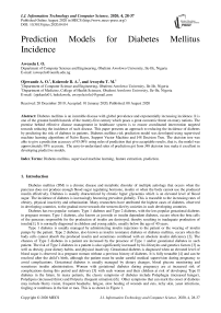 Prediction Models for Diabetes Mellitus Incidence