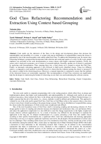 God Class Refactoring Recommendation and Extraction Using Context based Grouping