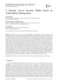 A Remote Access Security Model based on Vulnerability Management