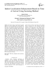 Indoor Localization Enhancement Based on Time of Arrival Using Sectoring Method