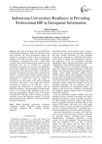 Indonesian Universities Readiness in Providing Professional HR in Geospatial Information