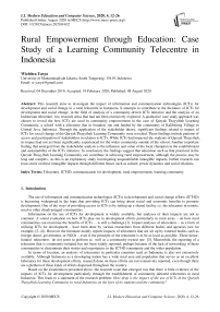 Rural Empowerment through Education: Case Study of a Learning Community Telecentre in Indonesia