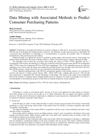 Data Mining with Associated Methods to Predict Consumer Purchasing Patterns