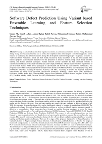 Software Defect Prediction Using Variant based Ensemble Learning and Feature Selection Techniques
