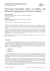 Two-Layer Encryption based on Paillier and ElGamal Cryptosystem for Privacy Violation