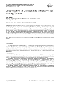 Categorization in Unsupervised Generative Self-learning Systems