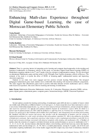 Enhancing Math-class Experience throughout Digital Game-based Learning, the case of Moroccan Elementary Public Schools