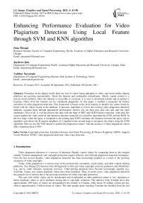 Enhancing Performance Evaluation for Video Plagiarism Detection Using Local Feature through SVM and KNN algorithm