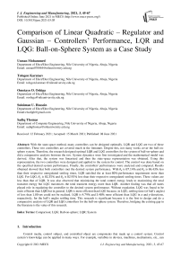Comparison of Linear Quadratic – Regulator and Gaussian – Controllers’ Performance, LQR and LQG: Ball-on-Sphere System as a Case Study