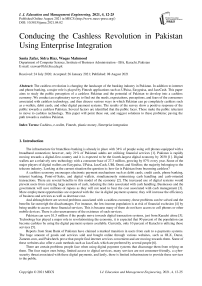 Conducing the Cashless Revolution in Pakistan Using Enterprise Integration