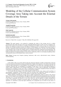 Modeling of the Сellular Сommunication System Coverage Area Taking into Account the External Details of the Terrain