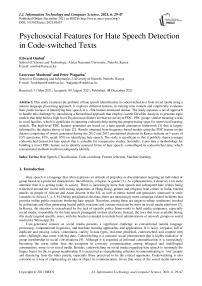 Psychosocial Features for Hate Speech Detection in Code-switched Texts