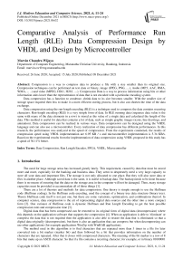Comparative Analysis of Performance Run Length (RLE) Data Compression Design by VHDL and Design by Microcontroller