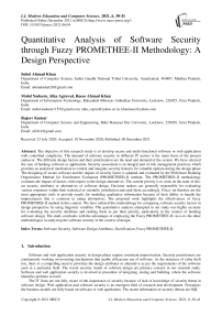 Quantitative Analysis of Software Security through Fuzzy PROMETHEE-II Methodology: A Design Perspective