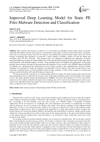 Improved Deep Learning Model for Static PE Files Malware Detection and Classification