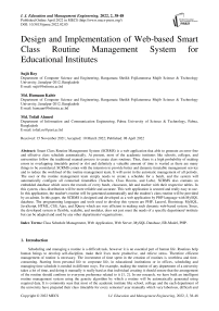Design and Implementation of Web-based Smart Class Routine Management System for Educational Institutes