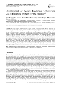 Development of Secure Electronic Cybercrime Cases Database System for the Judiciary
