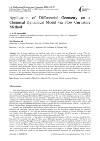 Application of Differential Geometry on a Chemical Dynamical Model via Flow Curvature Method