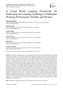 A Cloud Based Learning Framework for Eradicating the Learning Challenges of Ethiopian Working Professionals, Disables and Women