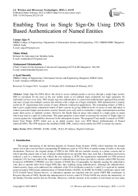 Enabling Trust in Single Sign-On Using DNS Based Authentication of Named Entities