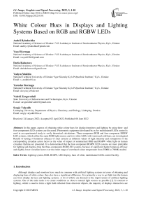 White Colour Hues in Displays and Lighting Systems Based on RGB and RGBW LEDs