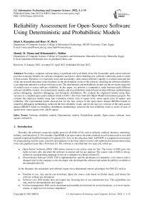 Reliability Assessment for Open-Source Software Using Deterministic and Probabilistic Models