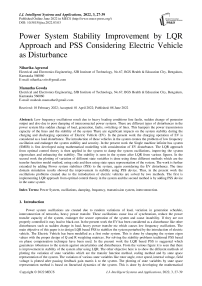 Power System Stability Improvement by LQR Approach and PSS Considering Electric Vehicle as Disturbance