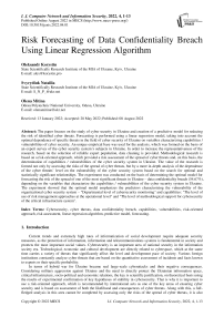 Risk Forecasting of Data Confidentiality Breach Using Linear Regression Algorithm
