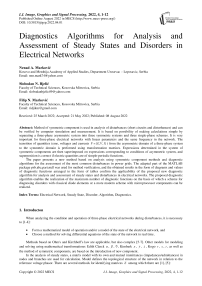 Diagnostics Algorithms for Analysis and Assessment of Steady States and Disorders in Electrical Networks