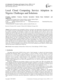Local Cloud Computing Service Adoption in Nigeria: Challenges and Solutions