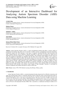 Development of an Interactive Dashboard for Analyzing Autism Spectrum Disorder (ASD) Data using Machine Learning