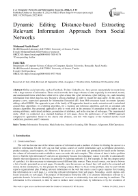 Dynamic Editing Distance-based Extracting Relevant Information Approach from Social Networks