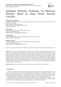 Intelligent Detection Technique for Malicious Websites Based on Deep Neural Network Classifier