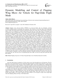 Dynamic Modelling and Control of Flapping Wing Micro Air Vehicle for Flap-Glide Flight Mode