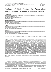 Analysis of Risk Factors for Work-related Musculoskeletal Disorders: A Survey Research