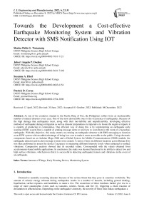 Towards the Development a Cost-effective Earthquake Monitoring System and Vibration Detector with SMS Notification Using IOT