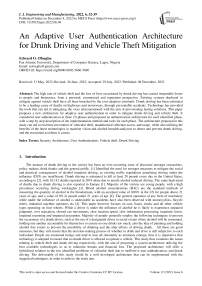 An Adaptive User Authentication Architecture for Drunk Driving and Vehicle Theft Mitigation